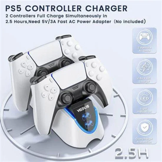 Dobe Charging Dock For PS5 Wireless Controller Charger - Tp5-0506 - White